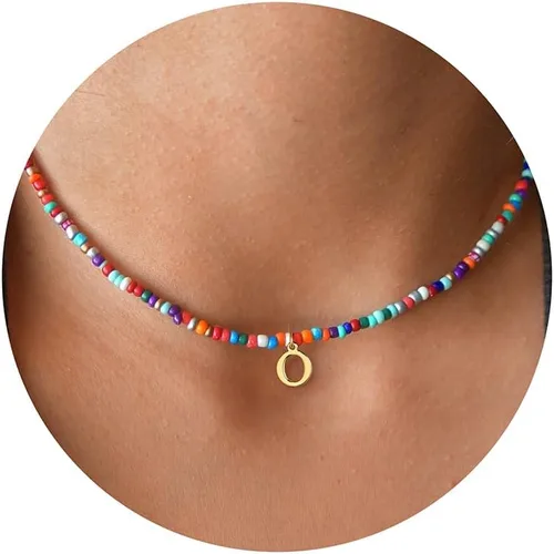 Miniatura 45 de Yoosteel Regalos de San Valentín para niños, adolescentes y niñas, collares con iniciales de cuentas coloridas para mujeres y niños, joyería