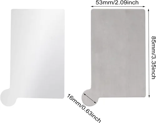Miniatura 2 de Honbay Espejo de bolsillo compacto de acero inoxidable, 2 unidades, irrompible, pequeño, espejo rectangular de mano para maquillaje con soporte