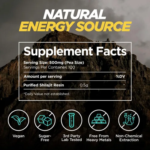 Miniatura 5 de Gya Labs Resina Shilajit del Himalaya para hombres, 100 porciones, más de 85 oligominerales, 75% ácido fúlvico para energía y apoyo inmunológico