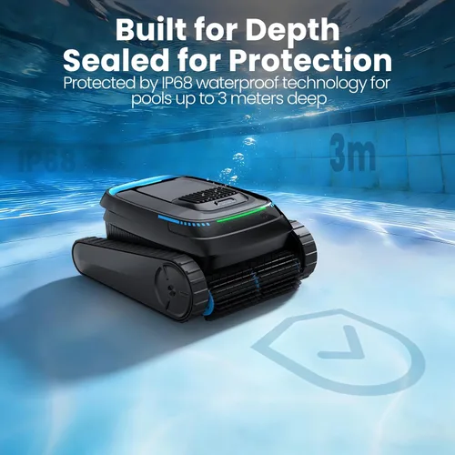 Miniatura 10 de Aspiradora robótica PC10, robot limpiador de piscina inalámbrico para piscinas enterradas y sobre el suelo, navegación inteligente, potencia