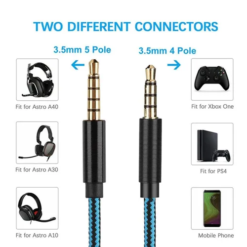 Miniatura 6 de ZEZEFUFU Cable estéreo de repuesto de 0.138 in para auriculares de audio para Astro A10 A40 A30 Gaming Headset