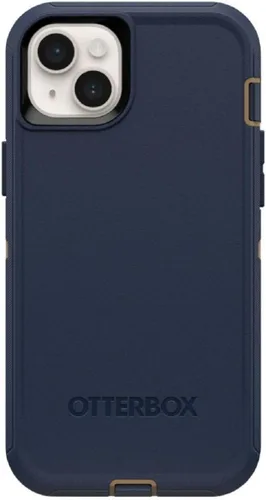 OtterBox iPhone 14 y iPhone 13 (solo) - Funda Defender Series - Zapatos de ante azul - Resistente y duradero - con protección de puertos - Solo