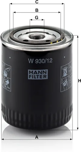 Miniatura 2 de MANN-FILTER W 930/12 - Filtro de aceite giratorio
