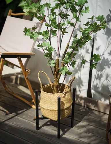 Miniatura 2 de Soporte para plantas, soporte para plantas de interior ajustable para macetas de 8 a 12 pulgadas, soportes de metal para plantas de interior, Negro