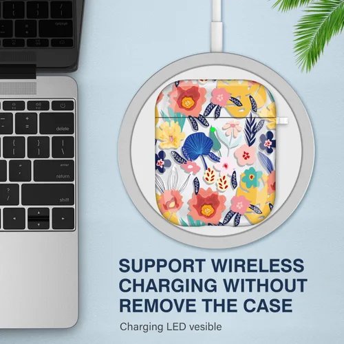 Miniatura 3 de Maxjoy Funda compatible con AirPods de 2ª generación, bonita funda protectora suave con diseño de flores para AirPods Gen 1 y 2, diseño de flores