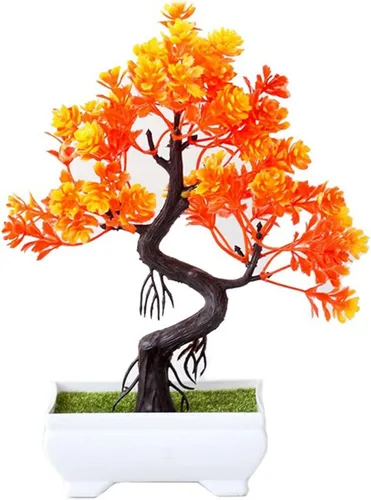 Miniatura 9 de HASMI Plantas falsas plantas artificiales, plantas de árbol bonsái, flores falsas, adornos en maceta para decoración del hogar, decoración de A-06