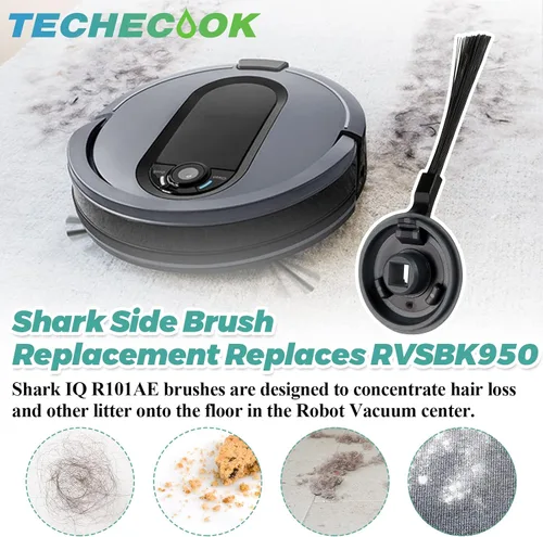 Miniatura 9 de Paquete de 6 filtros de repuesto RVFFK950 para Shark Robot y 8 cepillos laterales RVSBK950 de repuesto para robot Shark ION