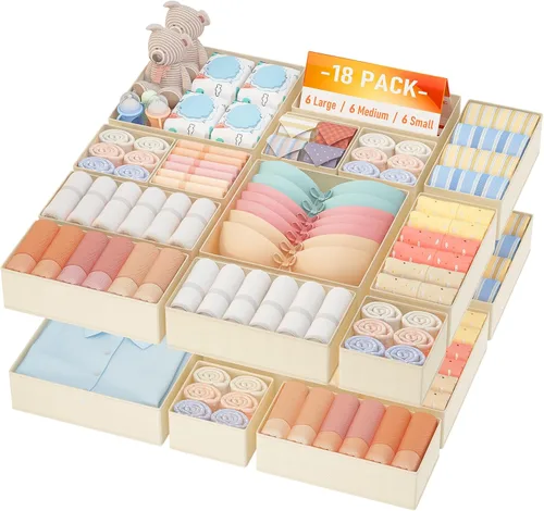 Miniatura 17 de DIMJ Organizador de Cajones para Almacenamiento de Ropa - Paquete de 20 Organizadores de Cómoda para Bebé para Guardería, Contenedores Organizadores