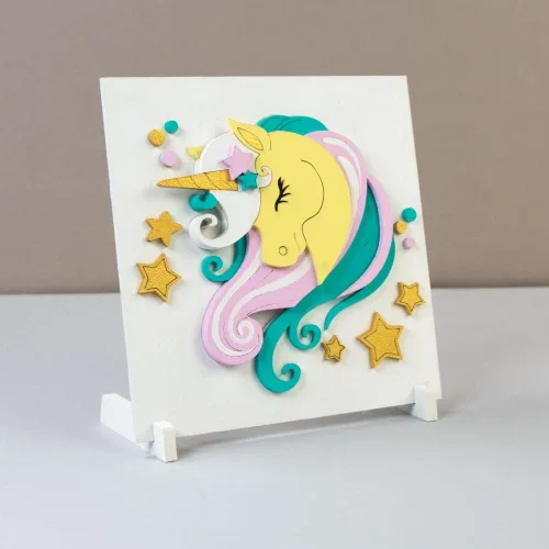 Miniatura 3 de Wise Elk ROSA Talent - Juego de pintura 3D - Unicornio estrella, tablero de fibra imprimado, 7.1 x 7.1 in, mejora la decoración de tu hogar
