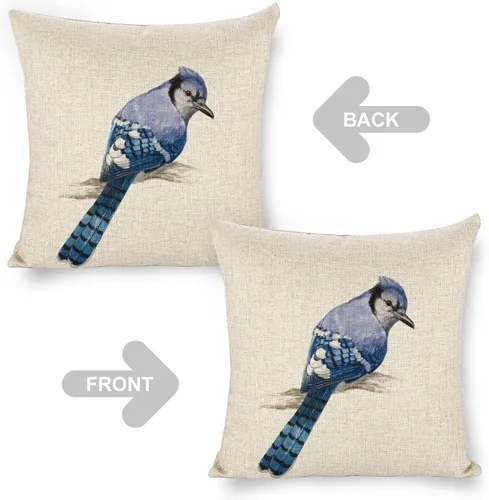 Miniatura 3 de Golddfinch - Funda de almohada de lino de 18 x 18 pulgadas, funda de cojín decorativa de doble cara para sofá, cama, silla y automóvil