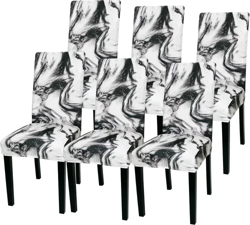 Miniatura 42 de Gibelle - Juego de 4 fundas para sillas de comedor, funda elástica de elastano para comedor, fundas extraíbles y lavables para sillas de cocina