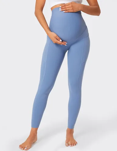 Miniatura 3 de BONVIGOR Leggings de maternidad sobre el vientre, leggings de embarazo con bolsillos, ropa deportiva para entrenamiento, pantalones de yoga