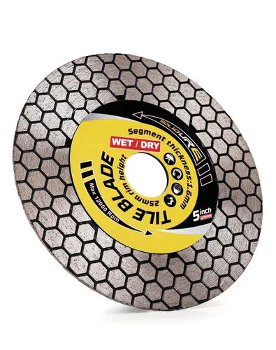 Miniatura 2 de Hoja de azulejos de 5" de grano fino para porcelana con diamante, hoja de corte y molienda para granito, mármol y azulejos de porcelana