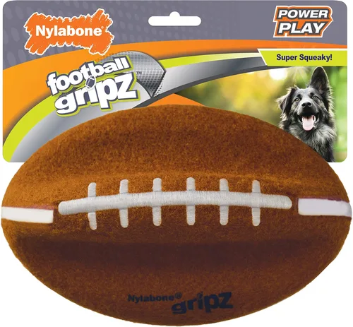 Miniatura 12 de Nylabone Power Play - Juguete de fieltro de fieltro Gripz Fetch, bola chirriante, juguete masticable para perros, grande (1 unidad)
