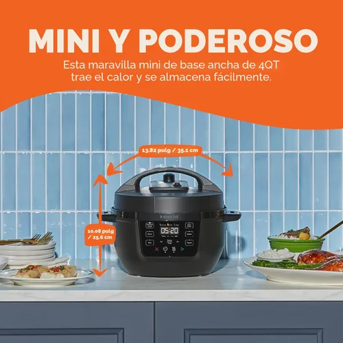 Miniatura 3 de Instant Pot 4QT RIO Mini Multicocina 7 en 1, Olla a Presión, Cocción Lenta, Saltear, Vapor, Arrocera, Yogur y Calentador, Negro, 4 Cuartos