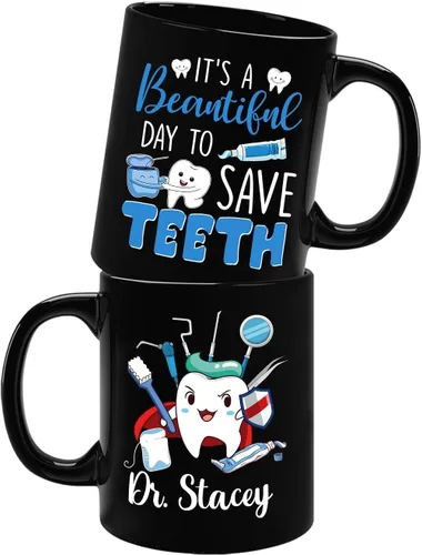 Miniatura 14 de Taza de café personalizada con texto en inglés "I Create Smiles What's Your Superpower" de 11 onzas, taza de café personalizada con nombre I Create