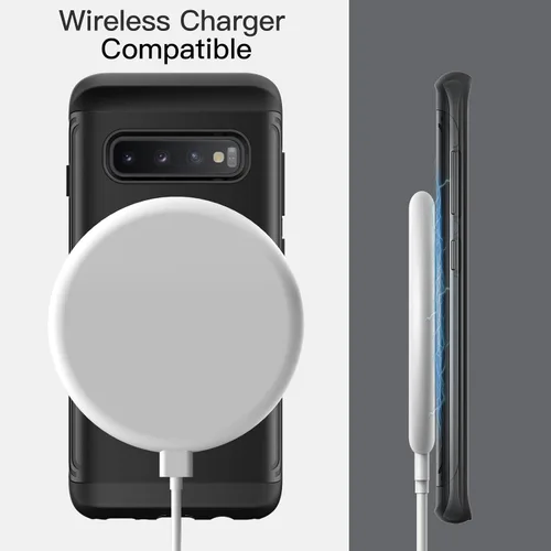 Miniatura 7 de JETech Funda resistente a prueba de golpes para Samsung Galaxy S10, funda protectora resistente de doble capa con absorción de golpes (negro)