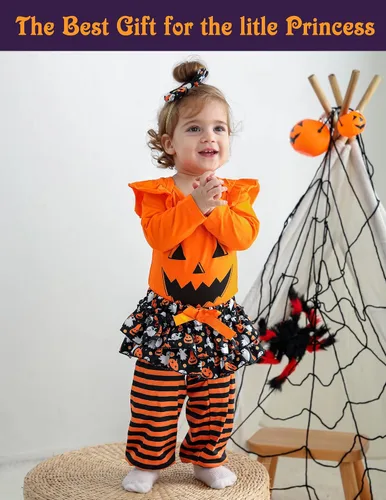 Miniatura 5 de veikimous Ropa para bebé recién nacida, trajes para niñas pequeñas, con mangas con volantes, overol con pantalones florales, trajes para niñas