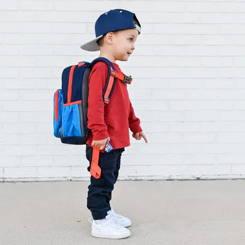 Miniatura 7 de mibasies Mochila para niñas y niños, ideal para niños y niñas, mochila para preescolar jardín de infantes y primaria, Azul oscuro, Niñito-7L