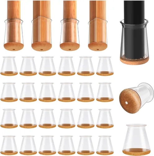 Miniatura 15 de Ansible 36 Pack Protectores de Patas de Silla para Pisos de Madera Dura, Fundas de Silicona y Fieltro, Almohadillas, Tapas, Protegen los Pies