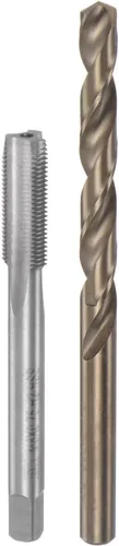 Miniatura 36 de uxcell Juego de grifos y brocas, M12 x 1.25 H2 rectos, fresadora de roscas para máquina de flauta recta, 0.413 in de acero cobalto M35 de alta