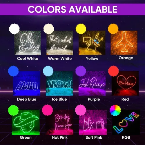 Miniatura 5 de Letrero de neón personalizado con nombre LED personalizable para decoración de pared, letrero de nombre personalizado para dormitorio, boda, fiesta