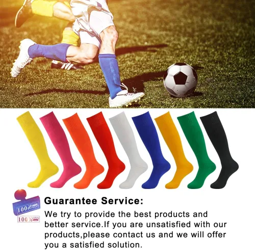 Miniatura 7 de Three street Calcetines de fútbol para béisbol, sóftbol, unisex hasta la rodilla, calcetines de compresión de tubo deportivo, 2-10 pares