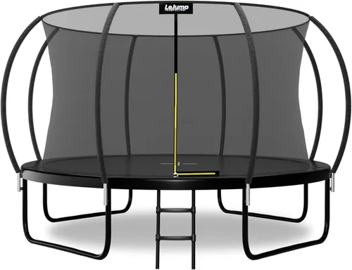 LeJump Outdoor 8FT 10FT 12FT 14FT Trampoline, ASTM Approved Big Trampolines with Enclosure Net and Ladder, Backyards Recreational Trampoline for