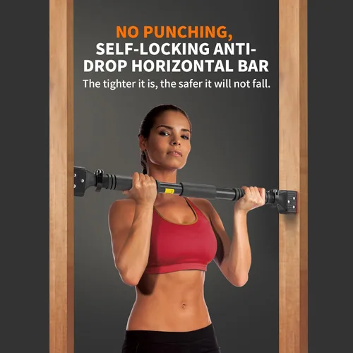 Miniatura 8 de leikefitness Pull-Up Bar For Door Frame Chin Up Bar Upper Body Workout 28.3"- 37.8" Adjustable Portable Training Pull-Up Bars without Screw