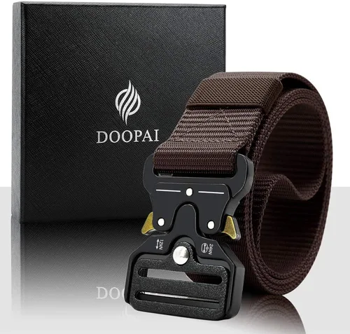 Miniatura 2 de DOOPAI Cinturón táctico, cinturón de hebilla de metal de liberación rápida de estilo militar, cinturones de nailon resistente de 1.5 pulgadas