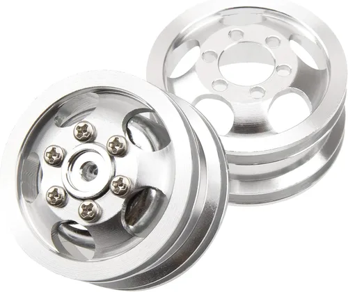 Miniatura 2 de Buje de llanta de metal a control remoto compatible con WPL B1 B14 B16 B24 B36 C14 C24 C34 B36 1/16 RC Car (plateado)
