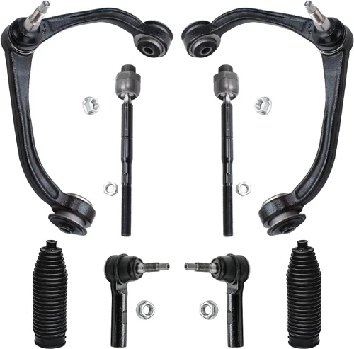 Miniatura 357 de Detroit Axle - Kit de brazos de control de extremo delantero de 8 piezas para Dodge Dakota 00-04, Durango 00-03, 4 brazos de control superior e