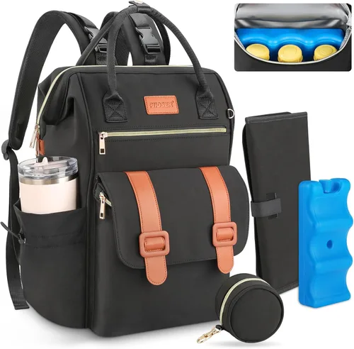PIIOSER Mochila para extractor de leche compatible con Spectra S1/S2, bolsa de bombeo manos libres con enfriador para madres trabajadoras, mochila