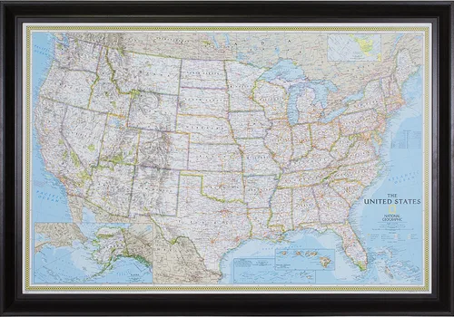 Miniatura 22 de Craig Frames mapa de viaje clásico de los Estados Unidos, Papel, 24 x 36 pulgadas