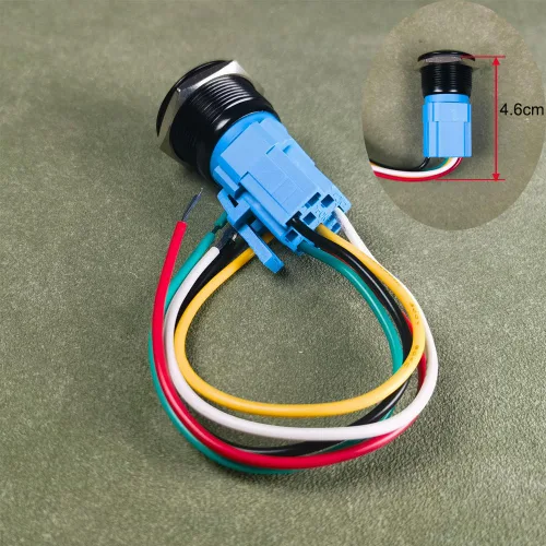 Miniatura 3 de Gebildet Interruptor de botón de enclavamiento de 19 mm, 12V-24V/5A, de acero inoxidable, con símbolo de alimentación, LED 1NO1NC SPDT ON Off