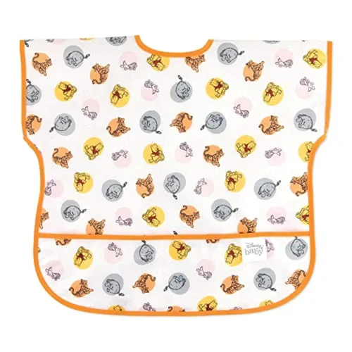 Bumkins Disney - Babero de manga corta para niña o niño, niño pequeño y niños de 1 a 3 años, tamaño grande, imprescindible para niños pequeños, para