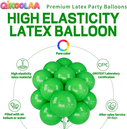 Miniatura 2 de 32 globos verdes grandes de 18 pulgadas, globos redondos de látex grandes para decoración de cumpleaños y bodas (verde oscuro)