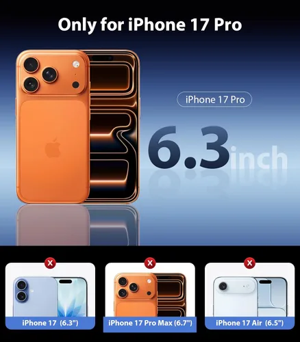Miniatura 2 de Mkeke Protector de pantalla de privacidad para iPhone 17 Pro, 3 unidades, vidrio templado 9H+ [protección contra caídas de grado militar de 16 pies]