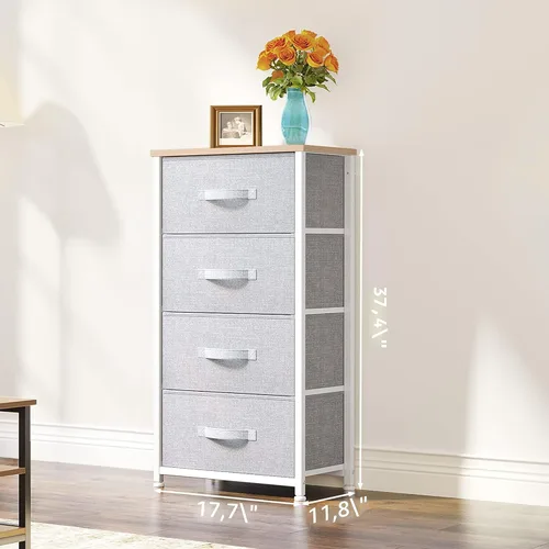 Miniatura 3 de YITAHOME Cómoda con 4 cajones – Torre de almacenamiento de tela, unidad organizadora para dormitorio, sala de estar, pasillo, armarios – Estructura
