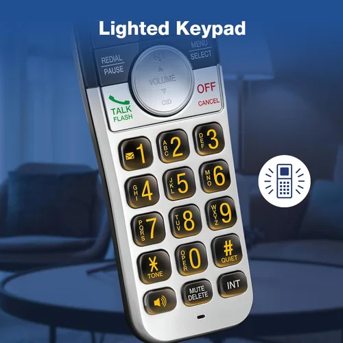 Miniatura 7 de VTech Teléfono inalámbrico de 3 auriculares con contestador, con pantalla grande y grandes botones de identificación de llamadas, altavoz