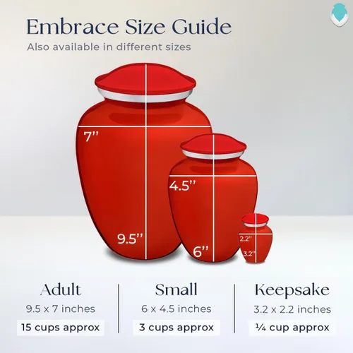 Miniatura 7 de Geturns Embrace - Urnas de cremación personalizadas de delfines para cenizas humanas, urna funeraria grande de color rojo brillante para mujeres