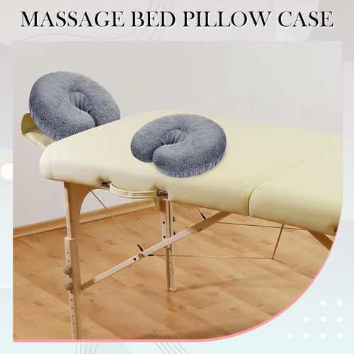 Miniatura 4 de Mixweer 2 fundas de almohada para reposacabezas de mesa de masaje de forro polar de 14.6 x 13 pulgadas, almohadilla de almohada para reposacabezas