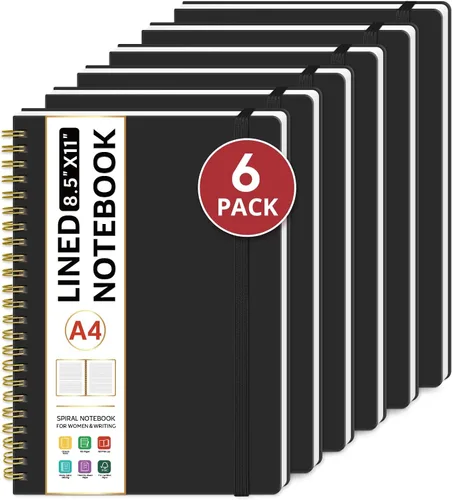 Miniatura 12 de Taja Cuaderno con forro en espiral, cuadernos de 8.5 x 11 pulgadas para trabajo, diario grande A4 para mujeres y hombres, cuaderno de diario