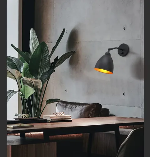 Miniatura 3 de Yosoan Lámpara de pared vintage para estantería, interruptor de encendido y apagado regulable de 1 luz, lámpara de iluminación de montaje industrial
