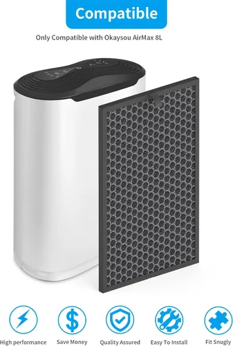 Miniatura 2 de 2 paquetes de filtro de repuesto de carbón activado de 8 litros compatible con Okaysou AirMax 8L