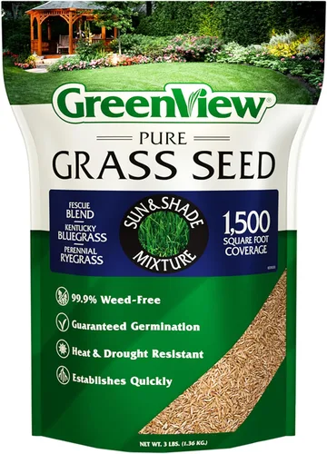 Miniatura 10 de GreenView Mezcla de semillas de hierba pura para sol y sombra, bolsa de 7 libras. Cubre hasta 3,500 pies cuadrados.