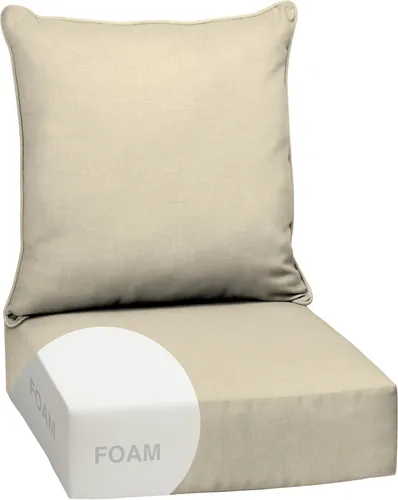 Miniatura 66 de Arden Outdoor Deep Seat Cushion Set, 24 x 24 pulgadas, Cojín para patio resistente al clima, a la lluvia y a la decoloración para silla, sofá y sofá