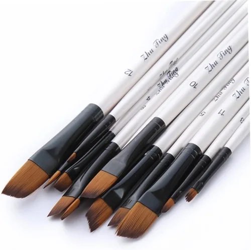Miniatura 7 de Amosfun Juego de pinceles de pintura de nailon de madera, juego de agua para pintura al óleo, pinceles de pintura, suministros de dibujo de arte