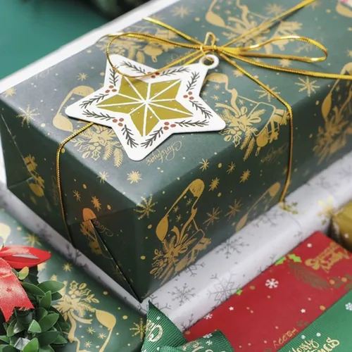 Miniatura 6 de Cuerda metálica de oropel para colgar adornos de Navidad, decoración, manualidades y envoltura de regalos, 0.059 in, 110 yardas (dorado)
