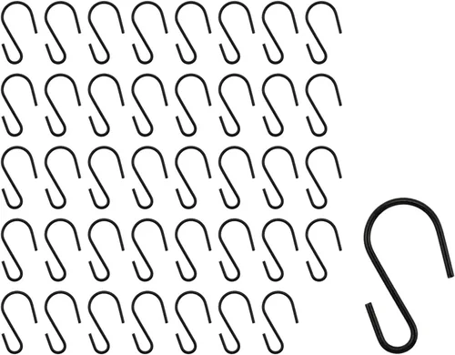 T Tulead Ganchos para colgar mini ganchos de hierro de 26 × 0.591 in/1 x 0.6 pulgadas, mini ganchos en S, paquete de 40 ganchos para colgar macetas,